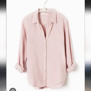 XiRENA Scout Soft Pink Gauzy Cotton Button Down